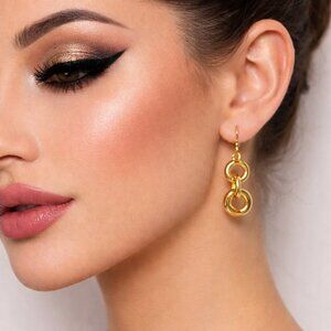 Belk Gold Drop Sensitive Ears Link‎ Earrings